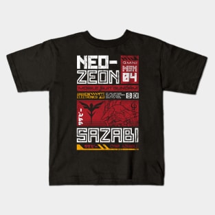 Neo Zeon - Mobile Suit Sazabi - Vintage Distressed Retro Mecha Anime Kids T-Shirt